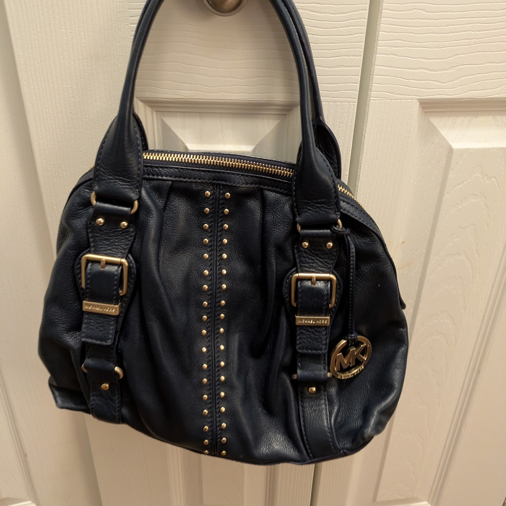 Michael Kors Navy Leather Handbag